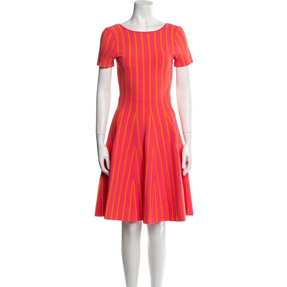 NWT. $1919 CAROLINA HERRERA Short Dresses In Coral Sz S. - Picture 5 of 7